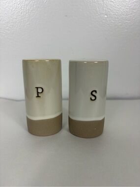 Hearth & Hand Ceramic Salt and Pepper Shakers - Cream and Tan